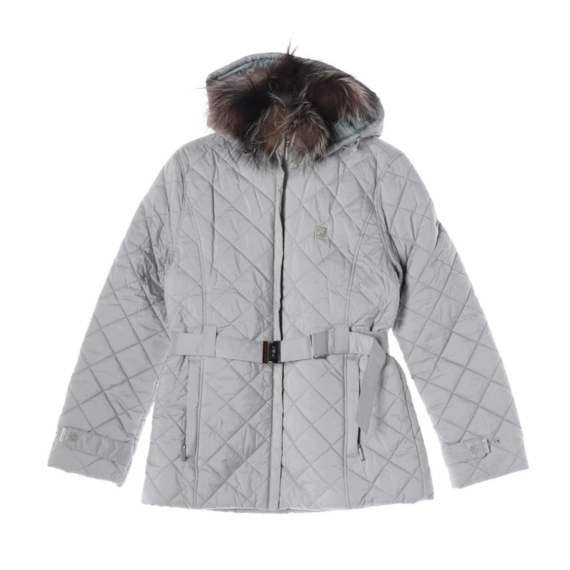 FILA 벨트 퀼팅 퍼 후드 패딩 L 상품이미지1