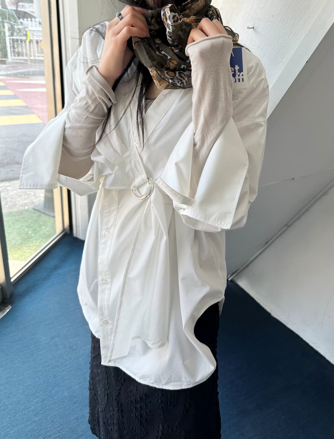 High gauge design belted panel shirt 상품이미지10