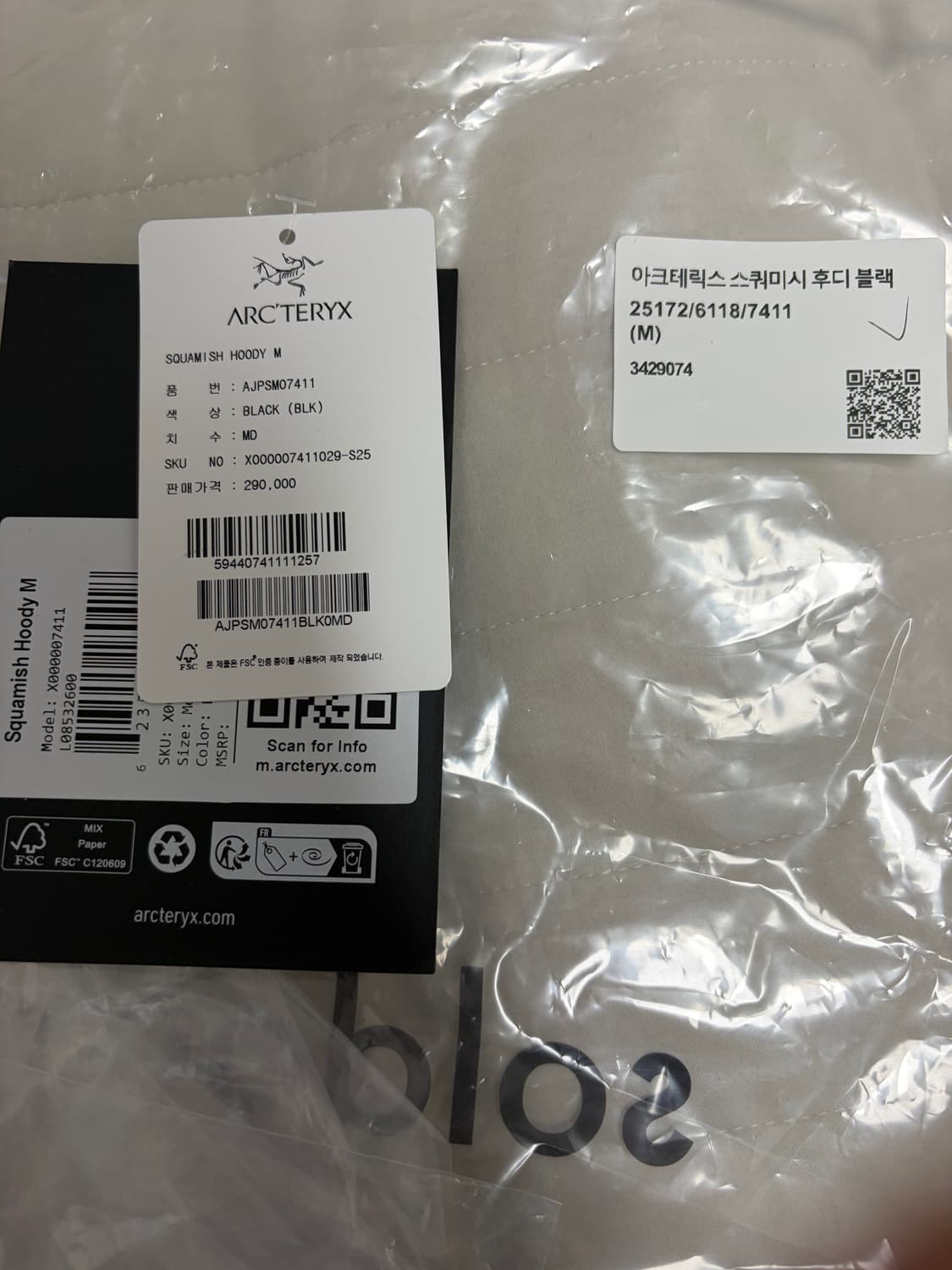 아크테릭스 스쿼미시 후디 판매합니다 상품이미지2