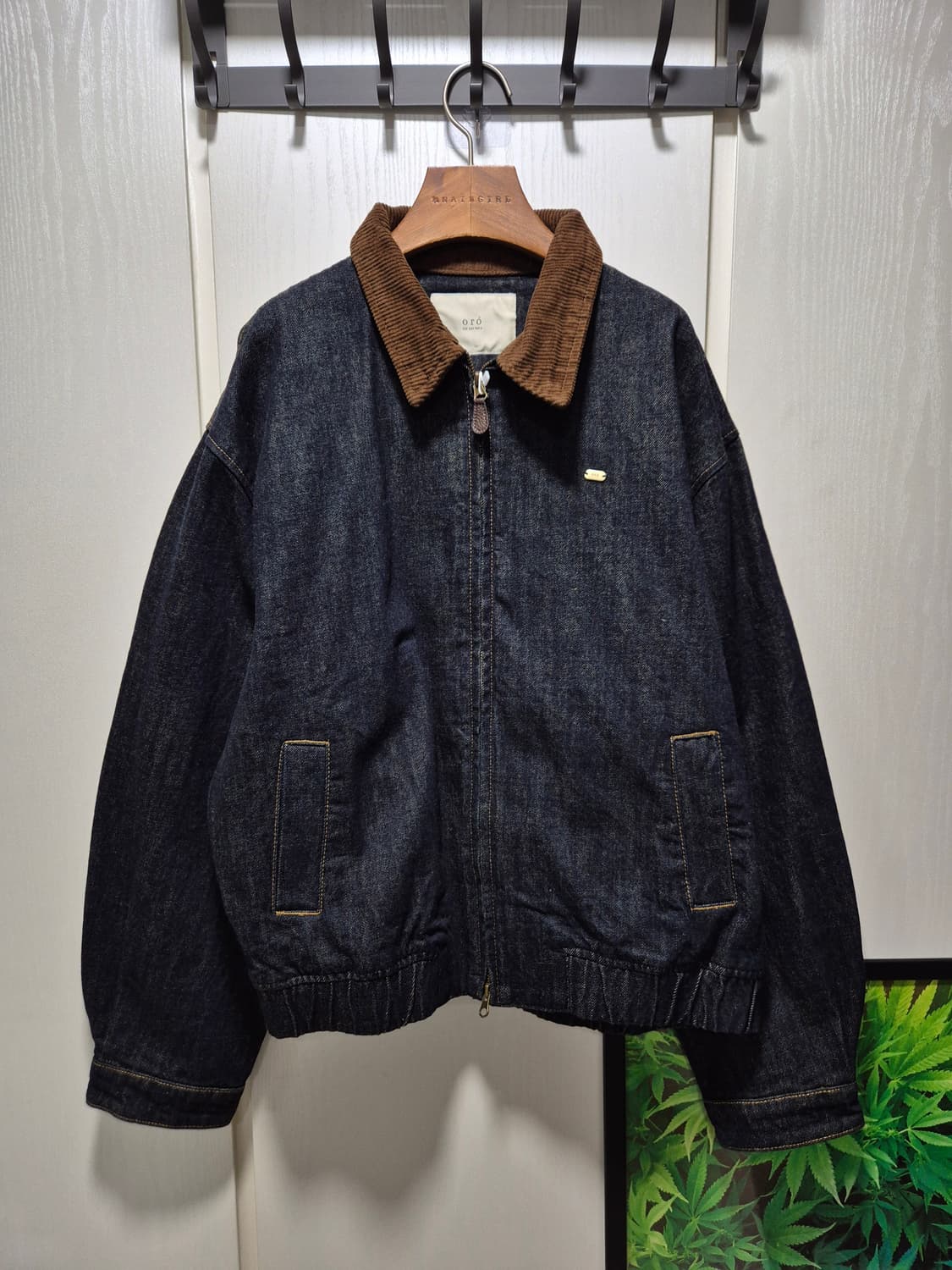 (새상품) 데님 블루종 자켓 코듀로이카라 상품이미지1