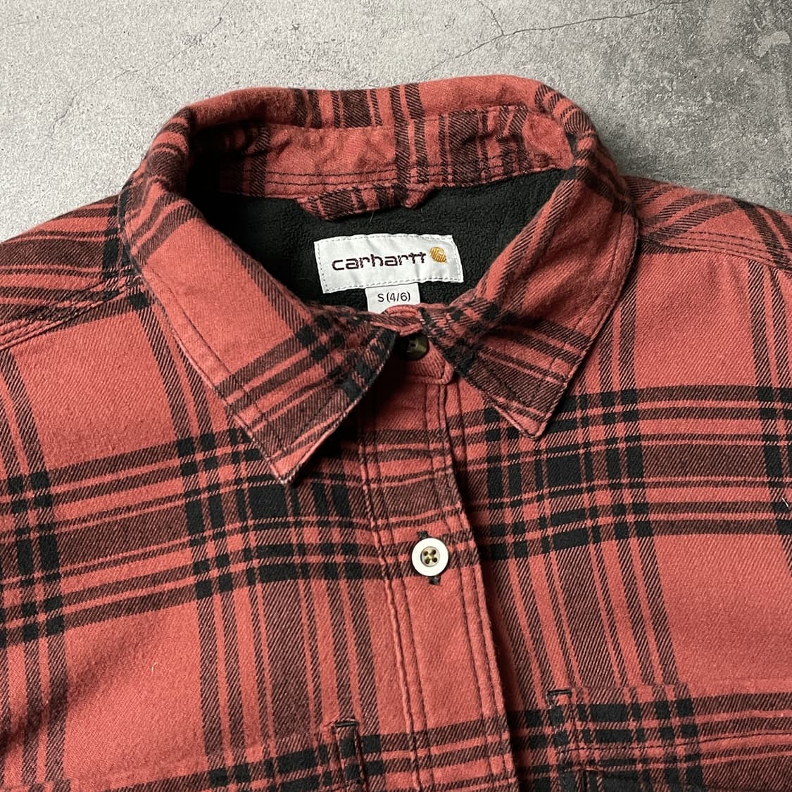 CARHARTT 칼하트 빈티지 레드 플란넬 체크 셔츠 A00860 상품이미지2