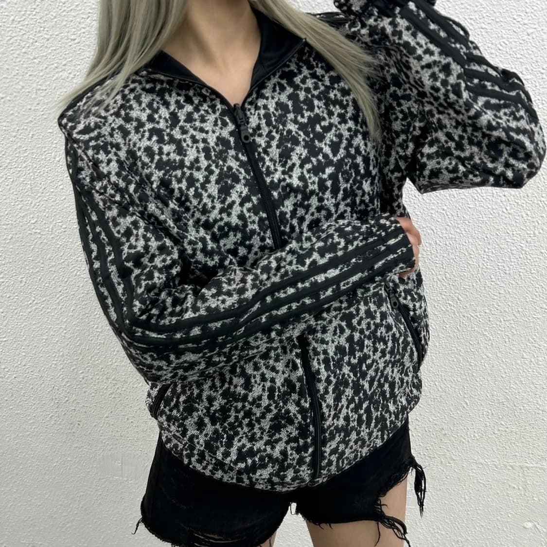 여S-M 아디다스 리버시블 레오파드 양면 트레이닝 트랙탑 집업 자켓 져지 상품이미지10