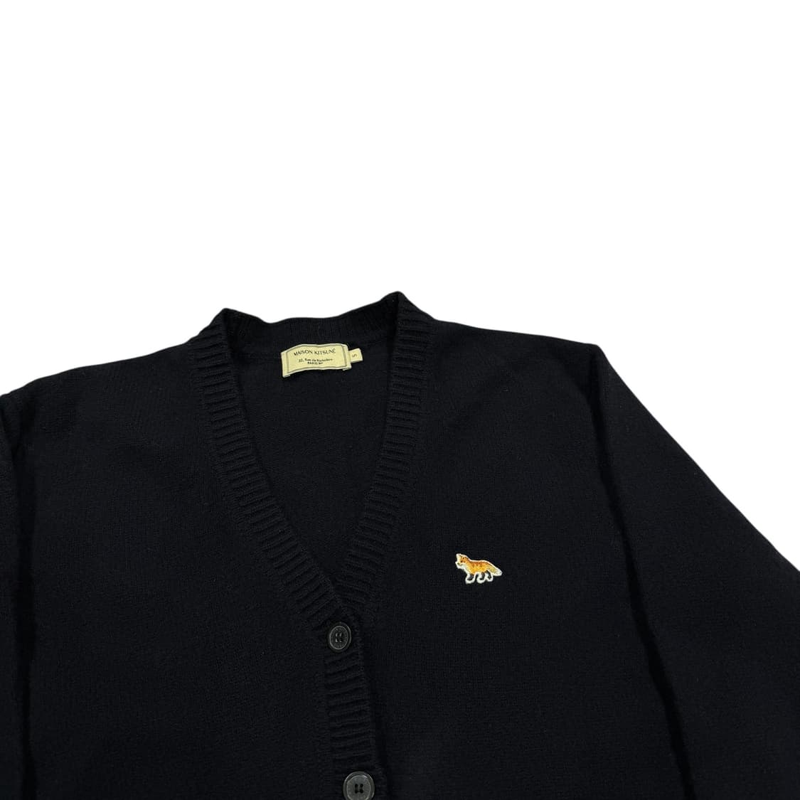 메종키츠네 폭스 패치 로고 울 모 가디건 네이비 S 상품이미지2