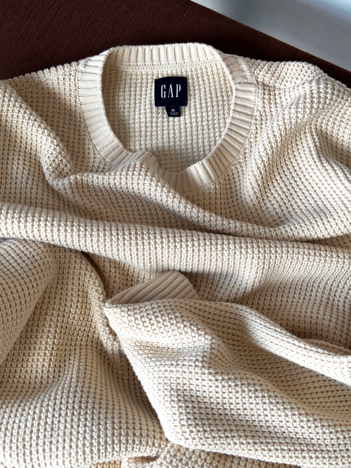 Cotton loose woven crew neck knit P/O 상품이미지2