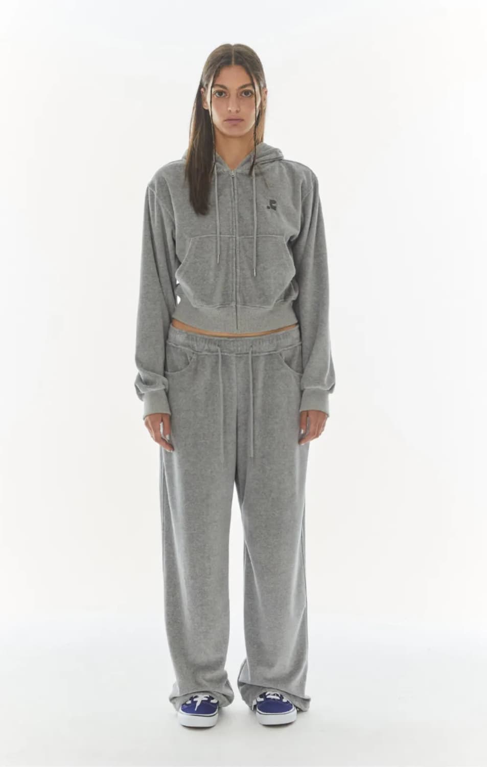 레스트앤레크레이션 벨벳 후드 집업 + 팬츠 세트 트레이닝 셋업 상품이미지4