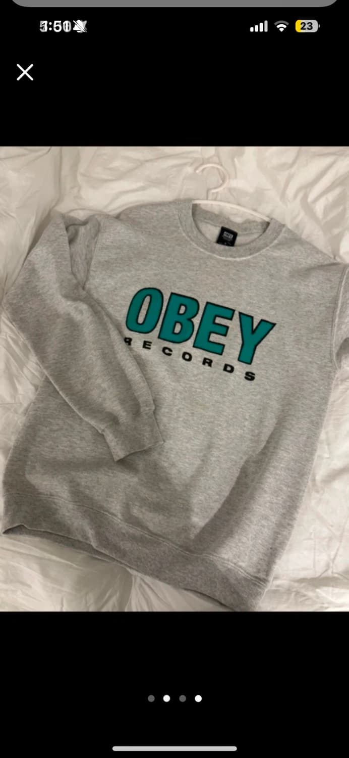 오베이 맨투맨 obey 3종 S (그레이,멜란지그레이, 화이트) 상품이미지4