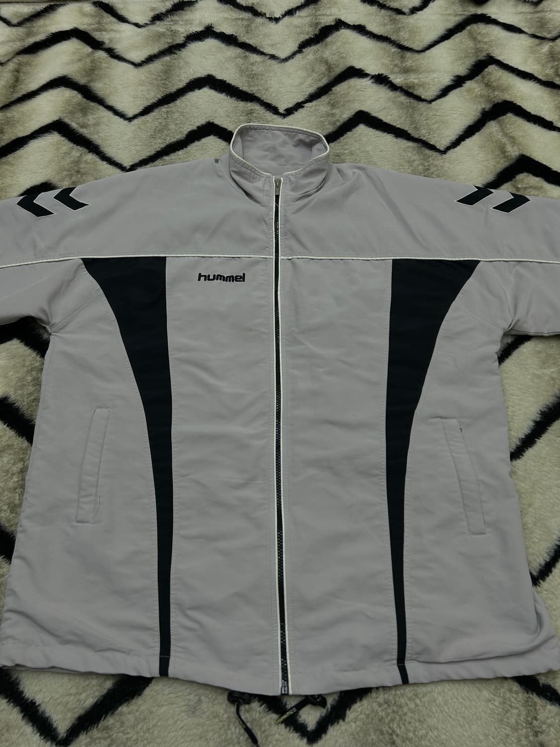 [2XL]험멜 올드스쿨 바람막이/옅은그레이 상품이미지3