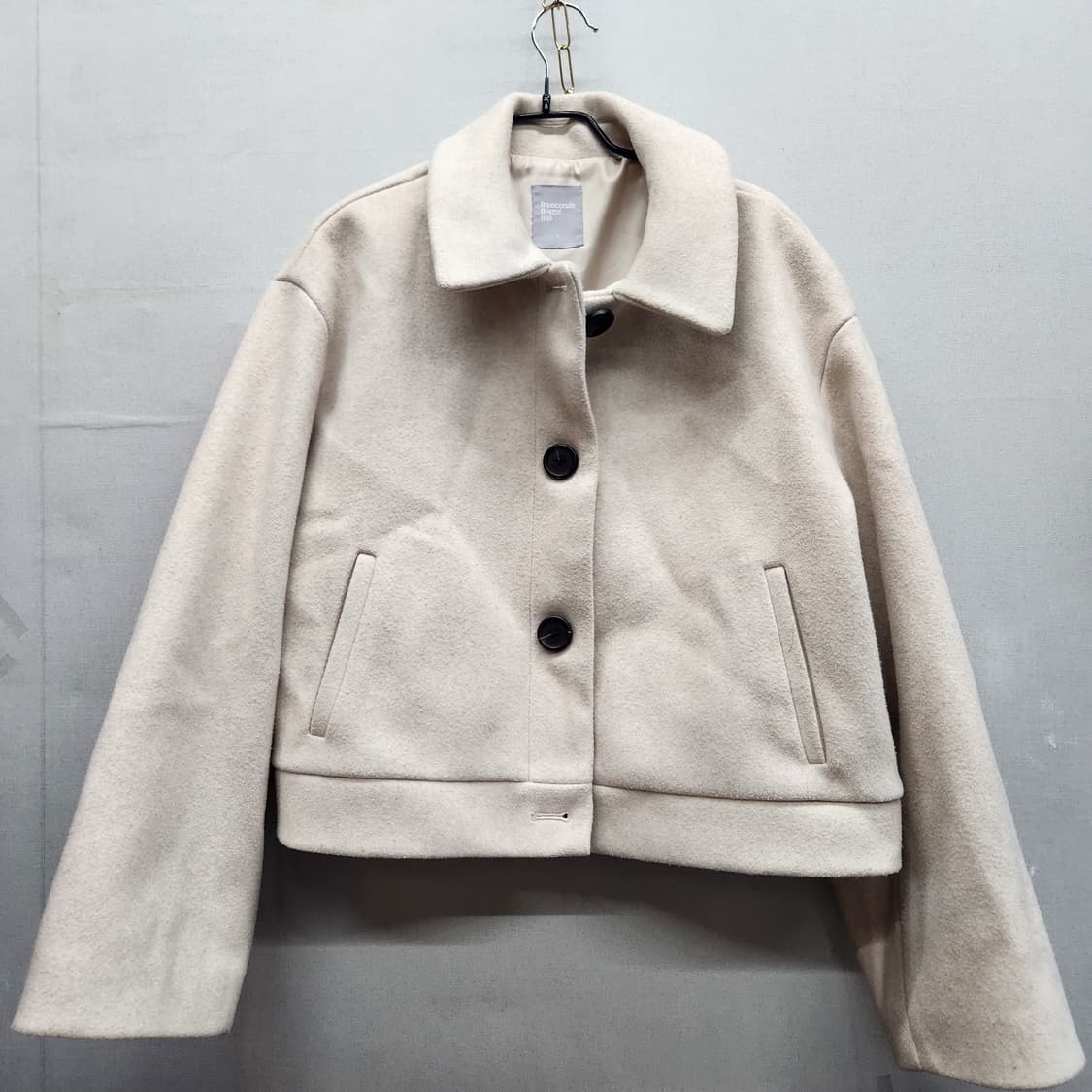 에잇세컨즈 숏 아이보리 코트 XL 상품이미지1