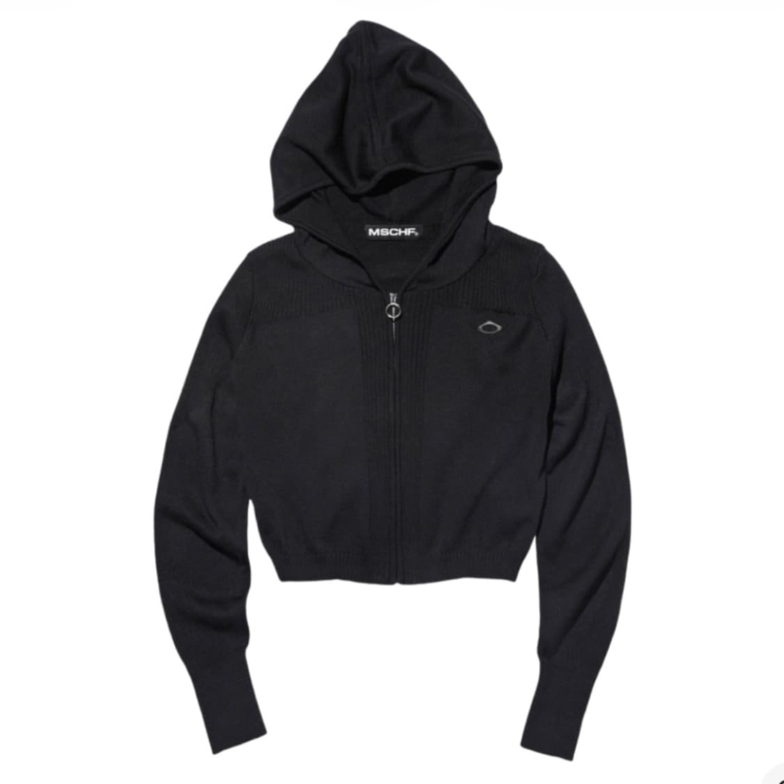 미스치프 롬버스 니트 후드 집업 니티드 후드 블랙 M  상품이미지1