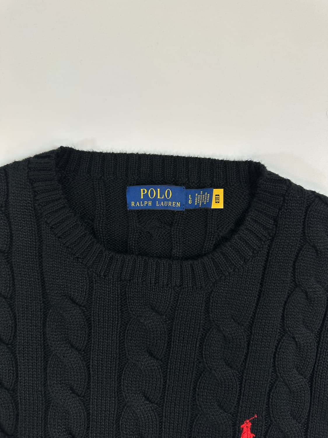 Polo 폴로 QR현행탭 케이블 니트 블랙 (L) 상품이미지3