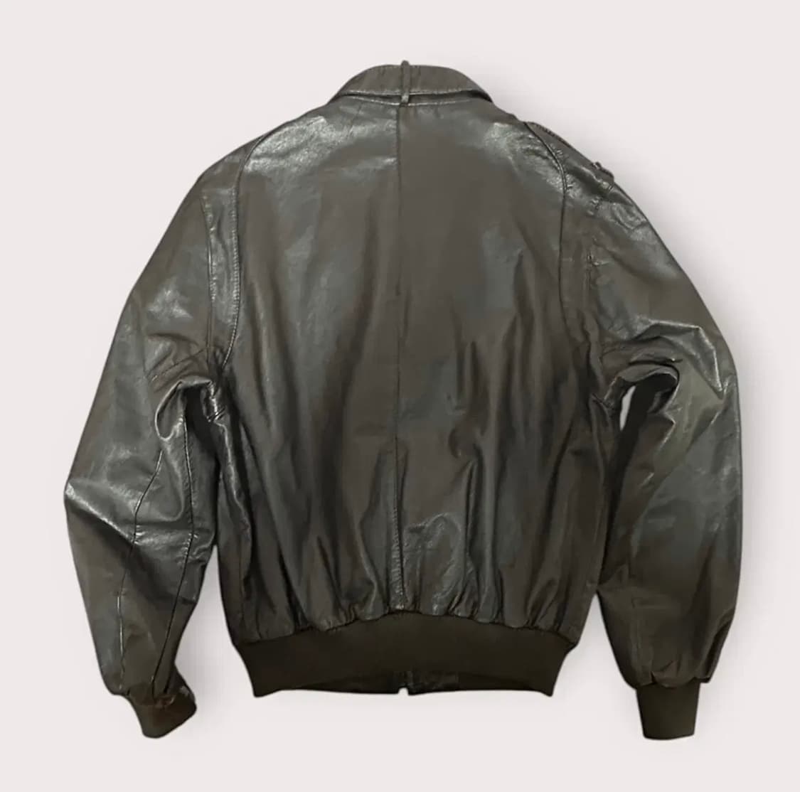 멤버스온리 브라운 가죽 봄버자켓 상품이미지2