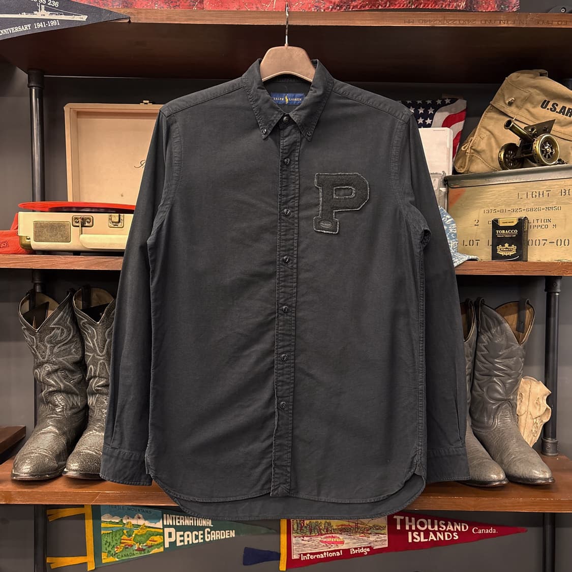 신형라벨 폴로 랄프로렌 칼리지 럭비 모티브 자수 옥스포드 셔츠 N1098 상품이미지1