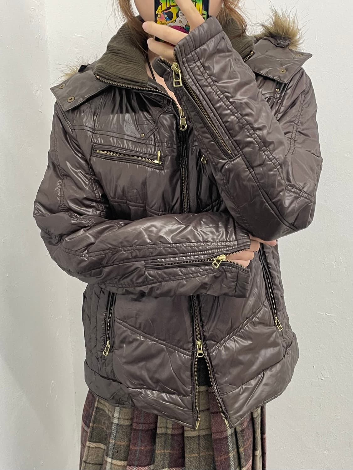 y2k 브라운 투웨이 패딩 자켓  상품이미지6