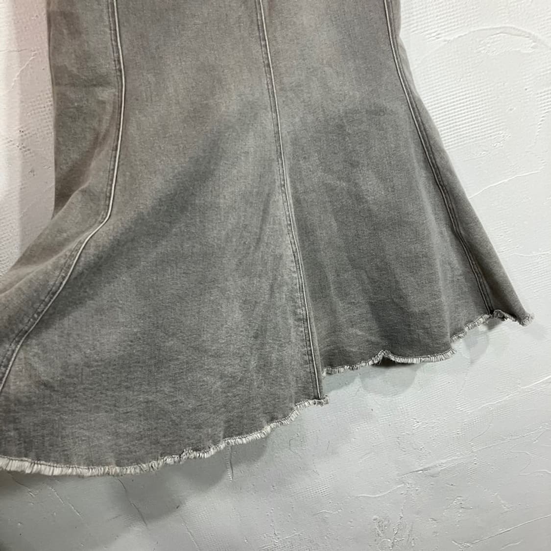 펑크 흑청 데님 롱스커트 상품이미지6