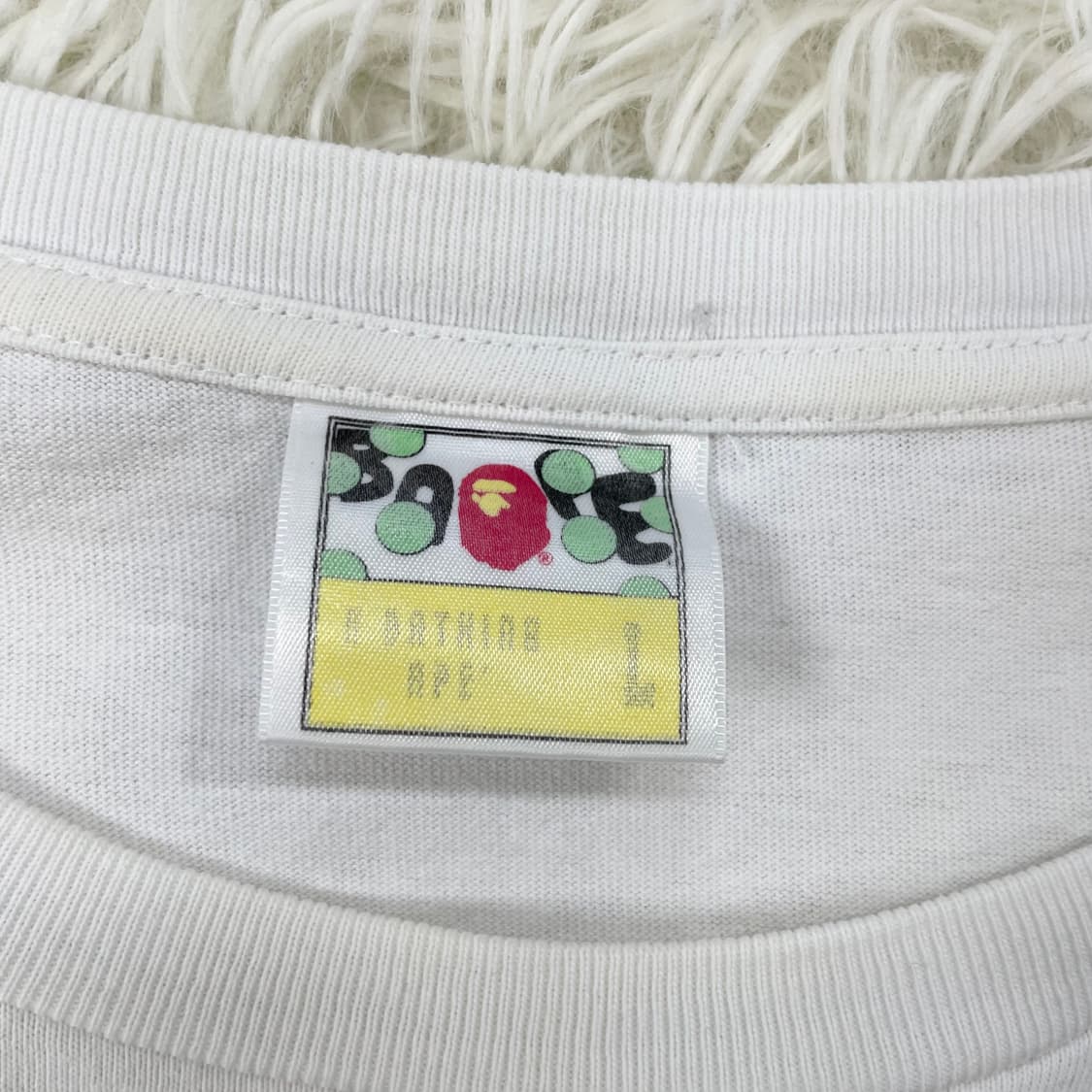 베이프 Bape 빅 사루 황계 카모 반팔티 화이트 상품이미지5