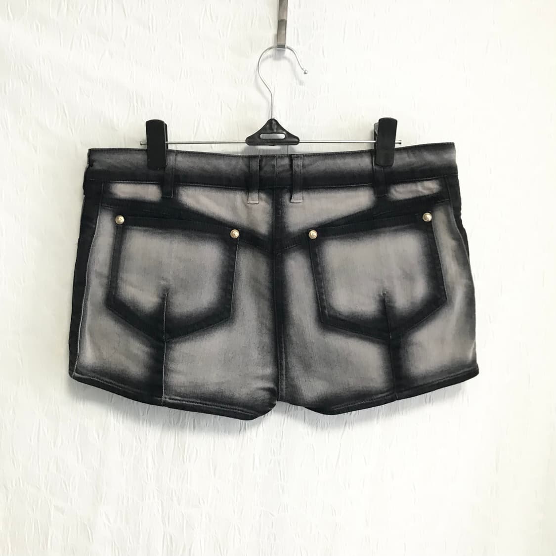 빈티지 balmain 발망 아카이브 금장 지퍼 워싱 숏 팬츠 반바지 상품이미지2