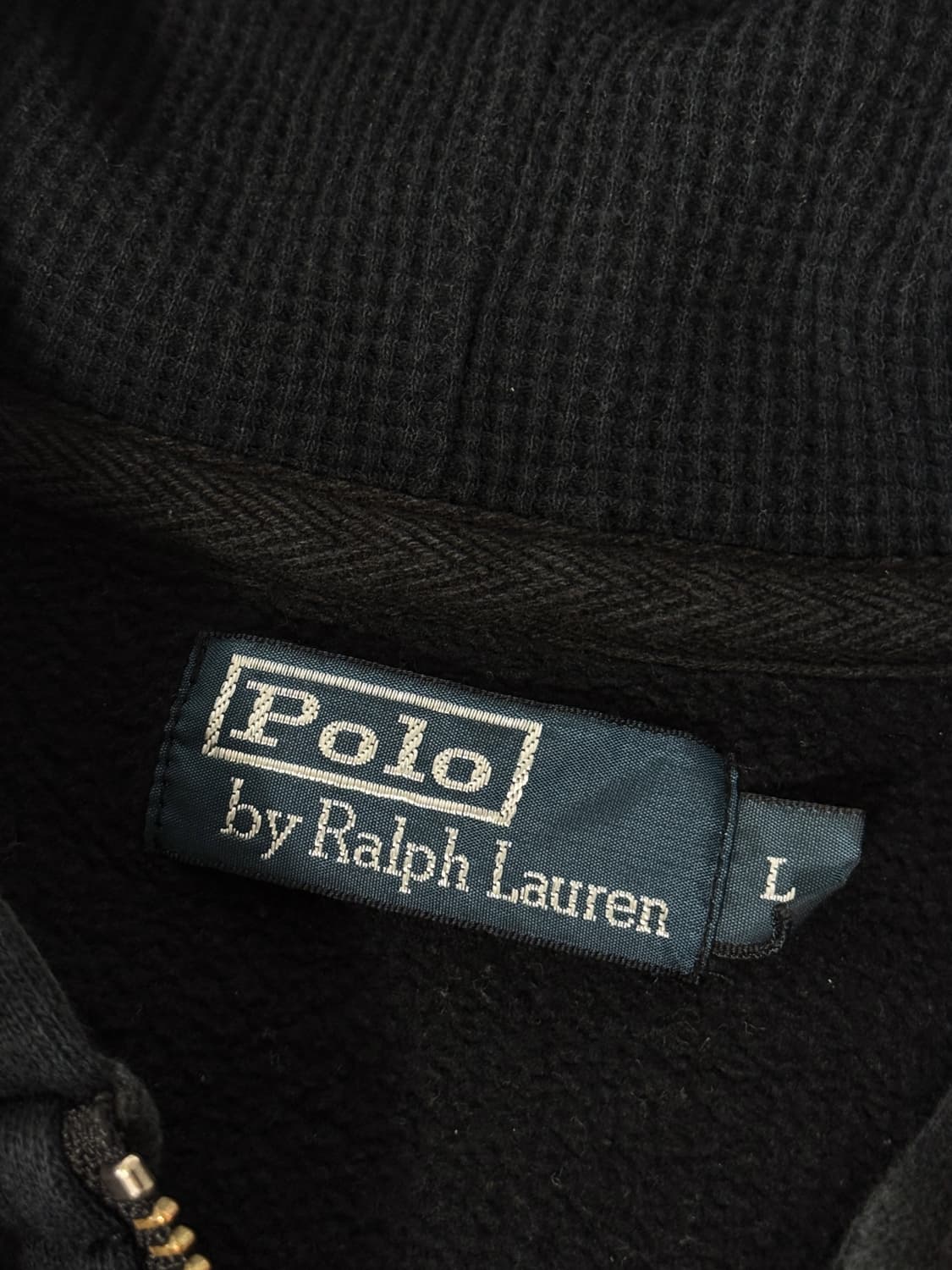 폴로 랄프로렌 루즈핏 블랙 써멀 스웻 후드집업 상품이미지4