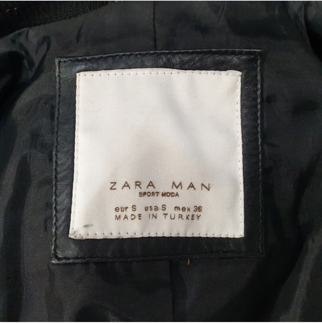 자라 맨 싱글 양가죽 블루종 자켓 S 상품이미지5