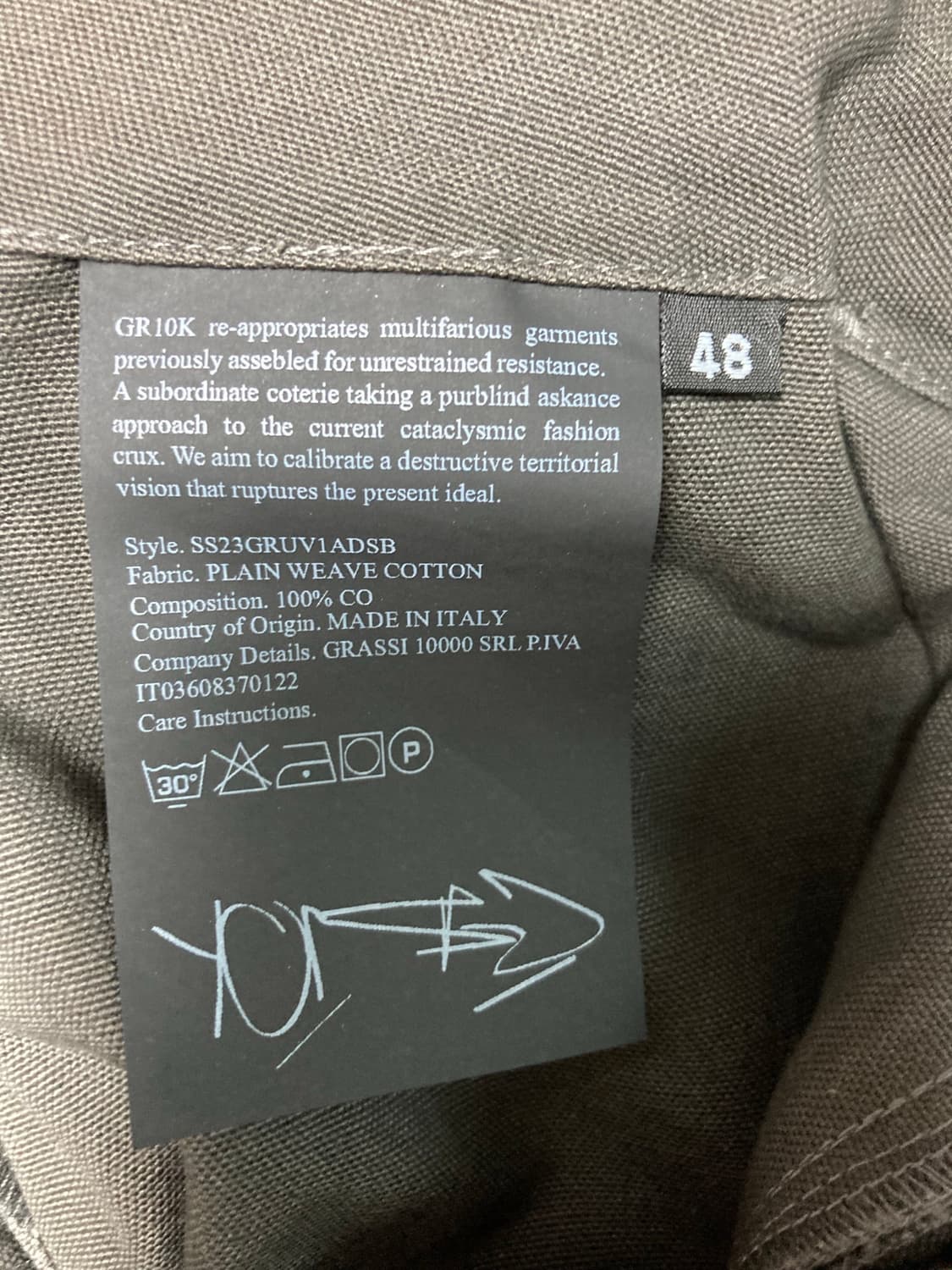 GR10K ARC PANTS 48 size soil brown 상품이미지10
