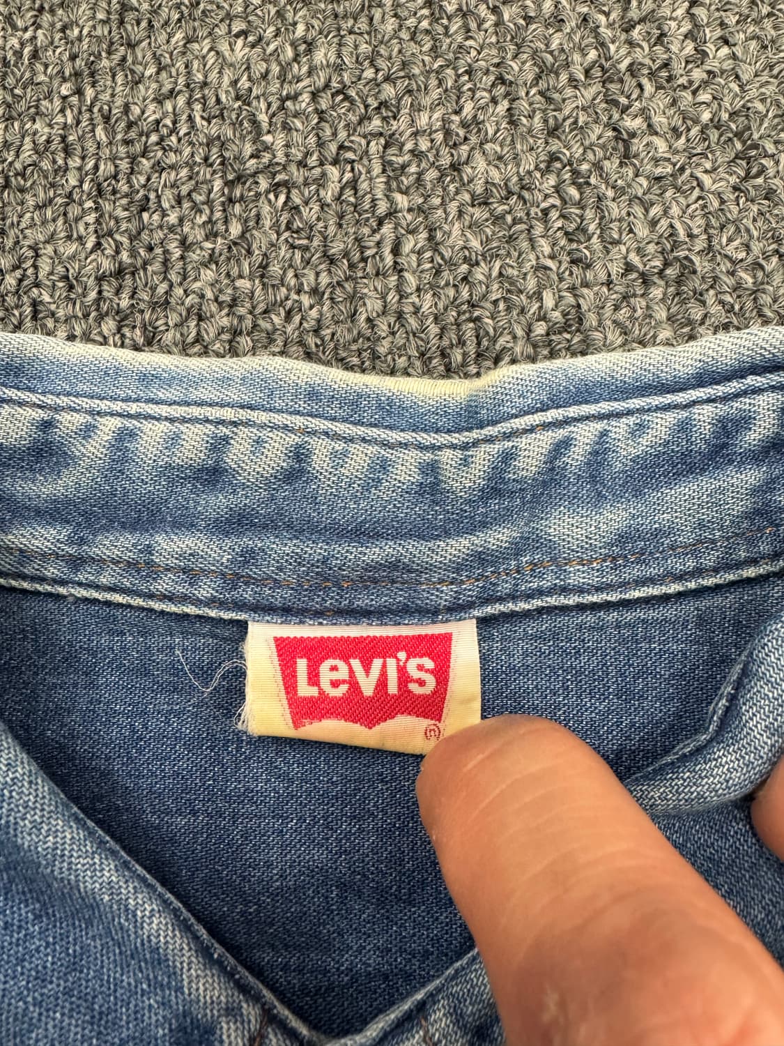 OS)리바이스 빈티지 오렌지 탭 웨스턴 데님 긴팔셔츠 상품이미지4