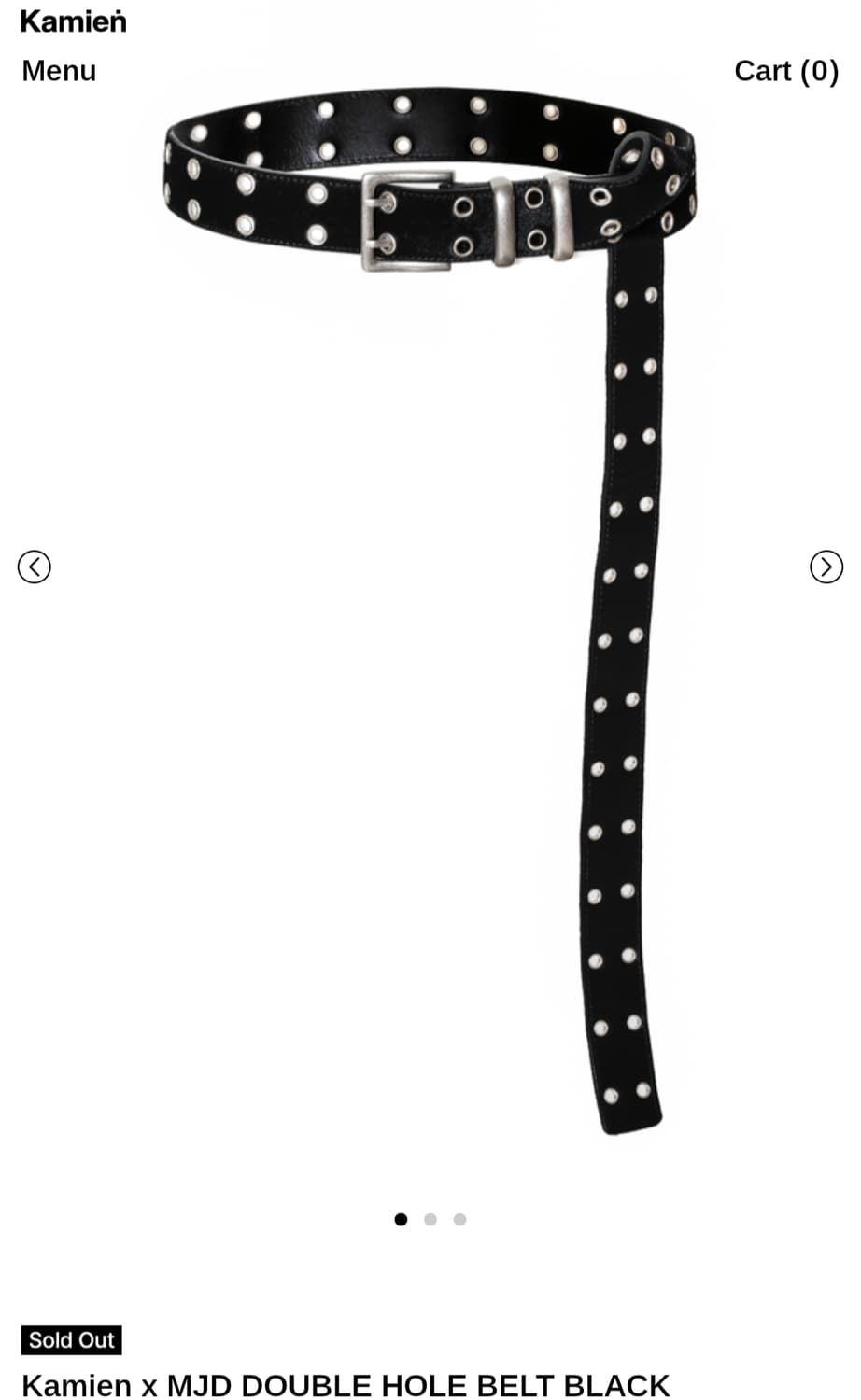kamien x mjd double hole belt black 상품이미지1