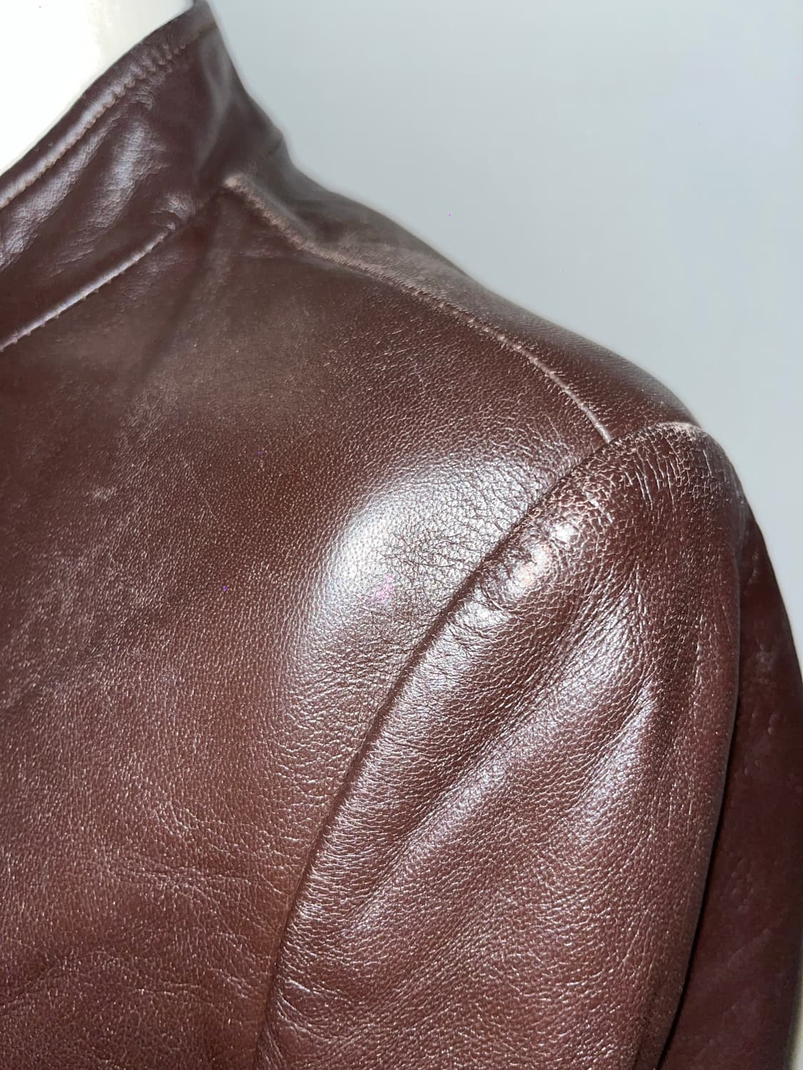 leather sheepskin brown jacket 상품이미지6