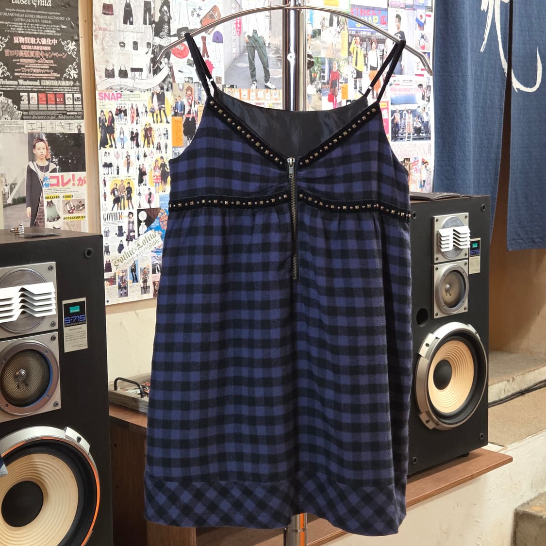 JPN 펑크 퍼플 체크 스터드 원피스 상품이미지1