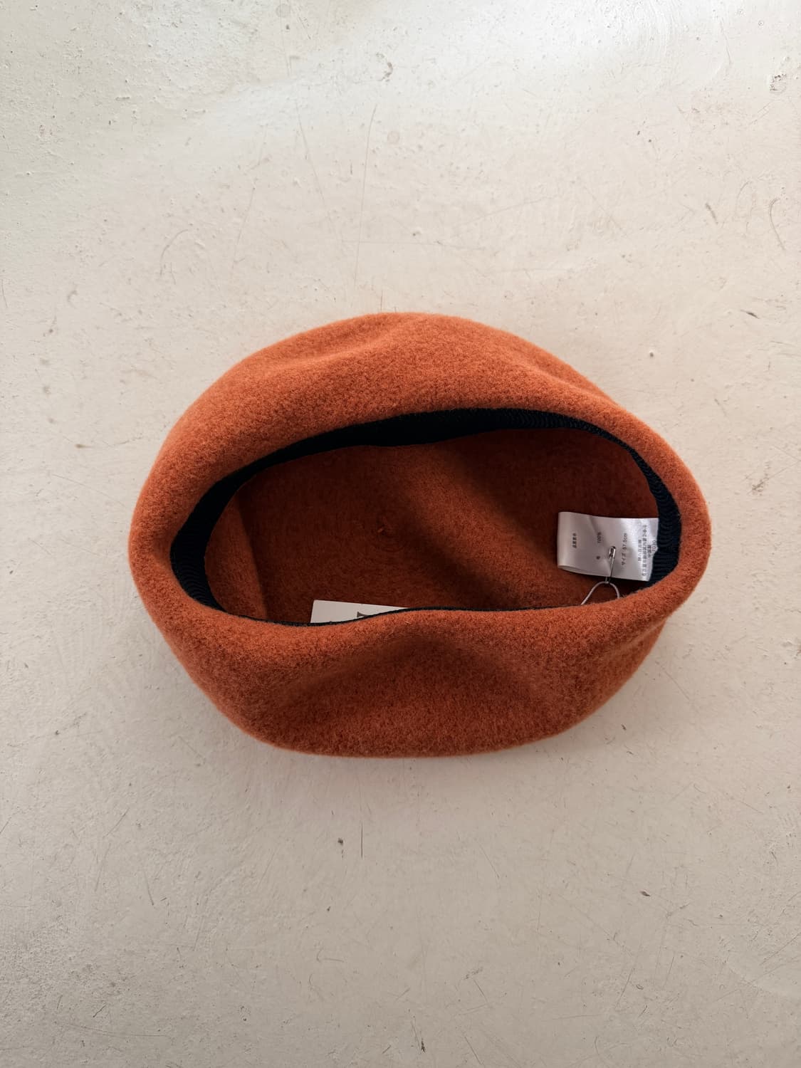 일본빈티지 울100% 오렌지 베레모 상품이미지4