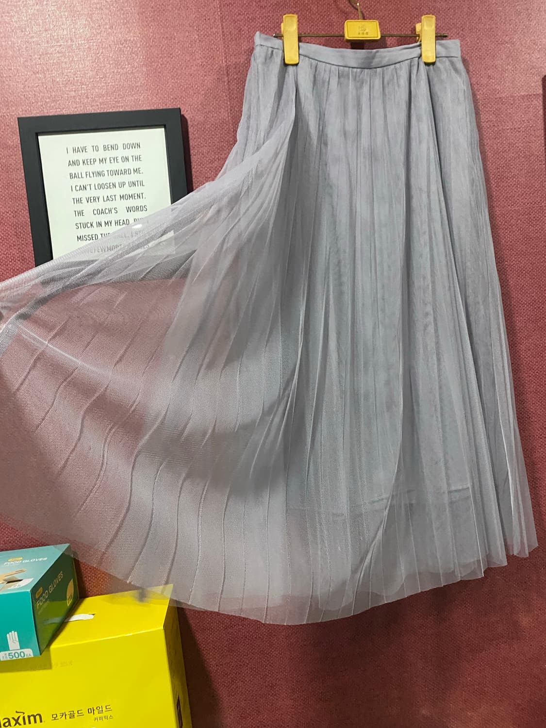 회색 롱 샤 스커트 상품이미지4