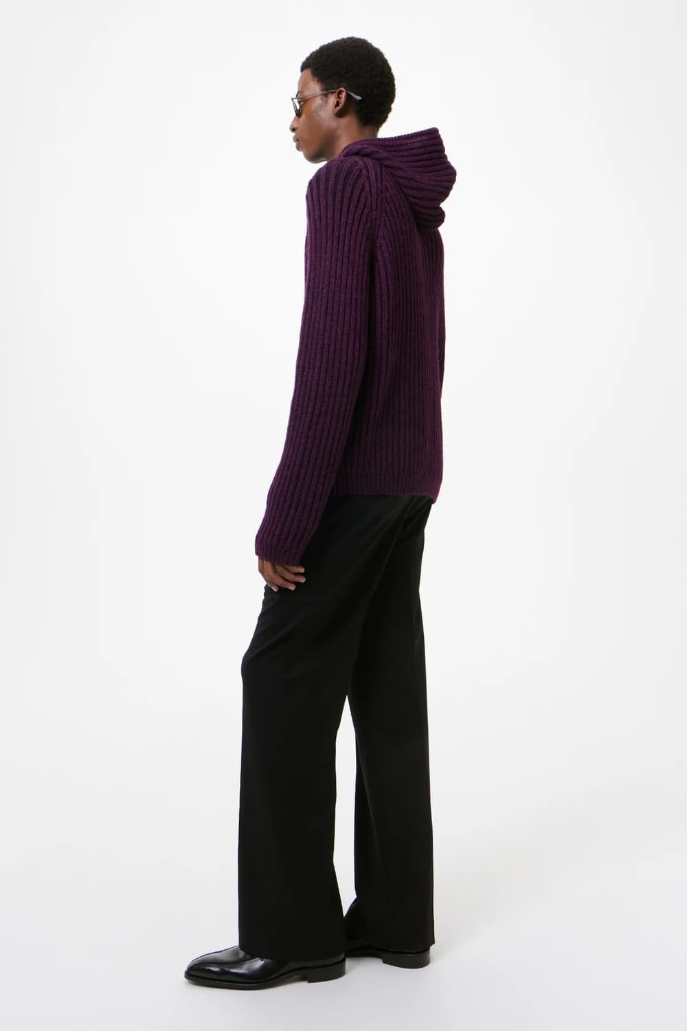 [46,48,50,52]아워레가시 26ss 레벨 니트 후드집업/퍼플 상품이미지4