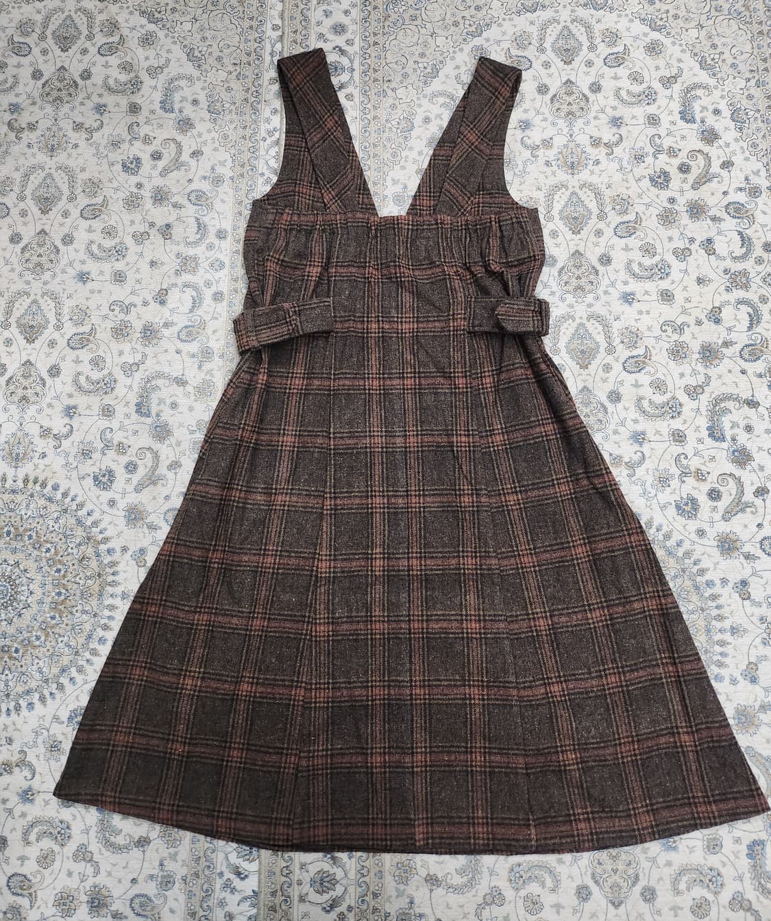 나이스 클랍 체크 벨트 민소매 울 원피스 F (44-44반) 상품이미지2