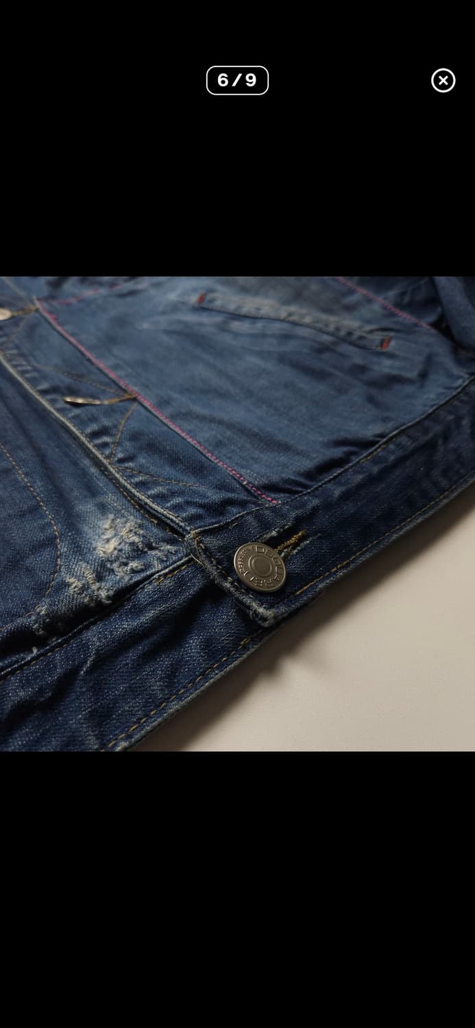 [L] 디스퀘어드2 00‘s 빅로고 디테일 워싱 데님 트러커 자켓 상품이미지6