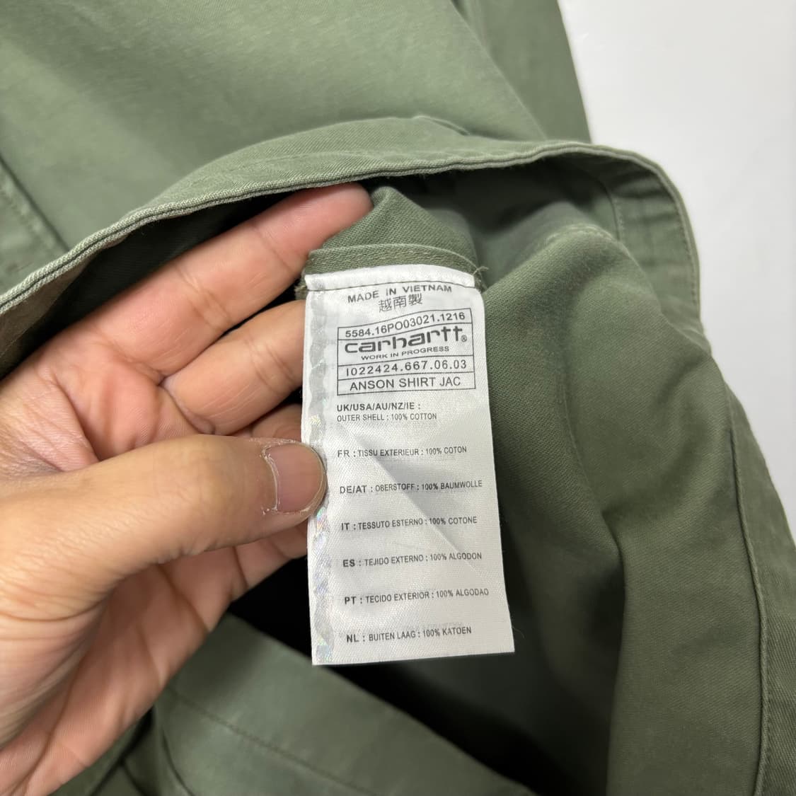 칼하트 카키 워크셔츠 자켓 상품이미지5