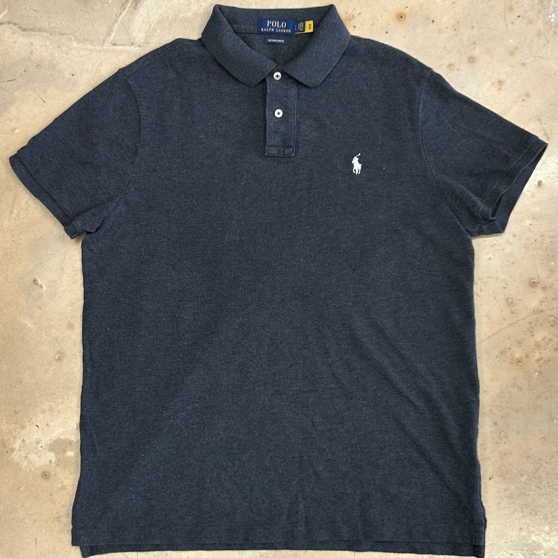 🫶🏻 폴로랄프로렌 커스텀 슬림 핏 차콜 카라 반팔티 🫶🏻 상품이미지1