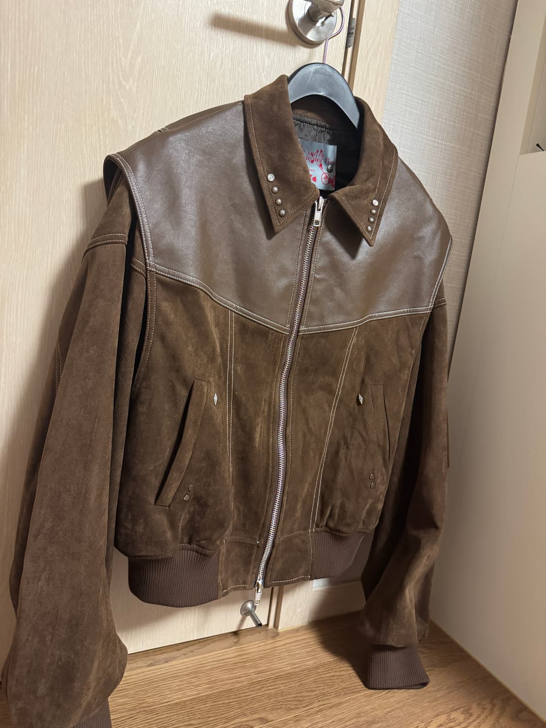 가키하라 브라운 레더 스웨이드 자켓 상품이미지6