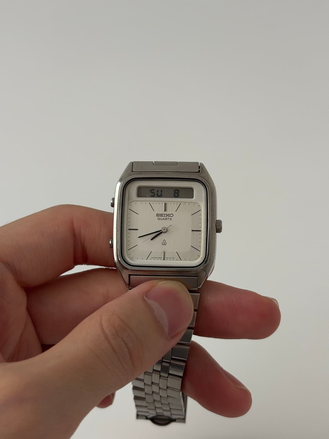 1980s Silver Square Ana Digi Quartz 상품이미지2
