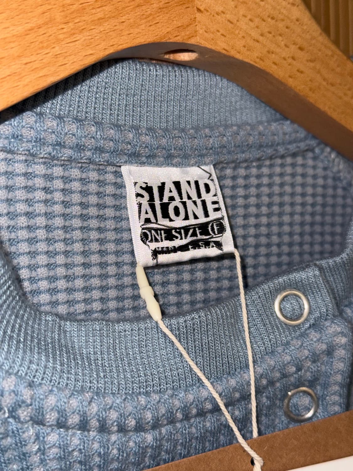 StandAlone 와플 버튼 티셔츠 스카이블루 (택 포함 새상품) OS 상품이미지4