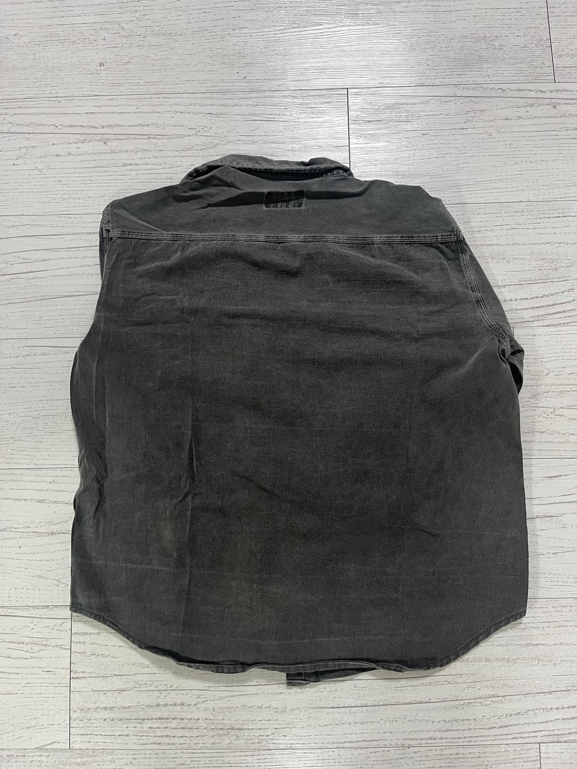 빈티지 워싱 긴팔 셔츠 그레이 상품이미지3