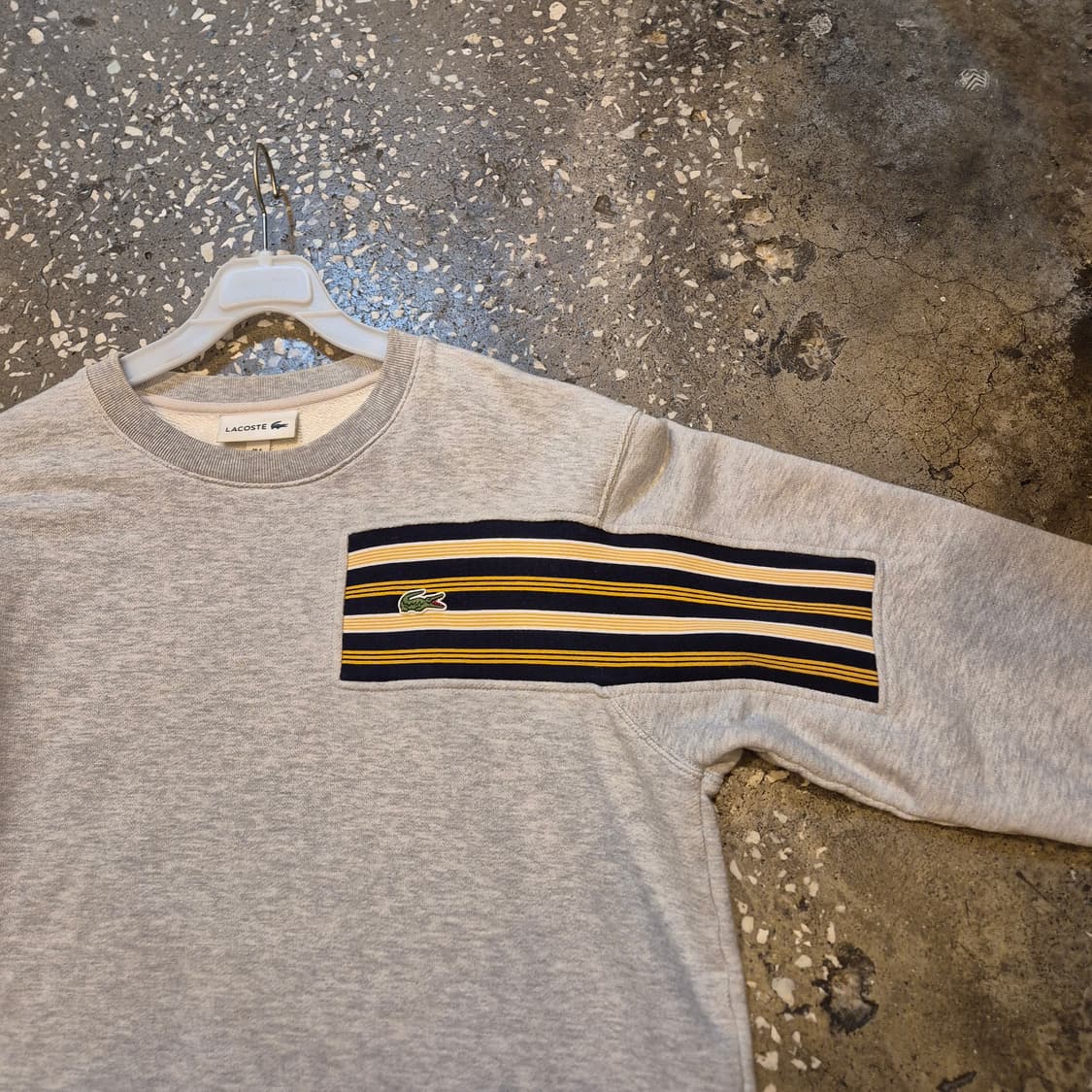 M 라코스테 배색 그레이 맨투맨  상품이미지7