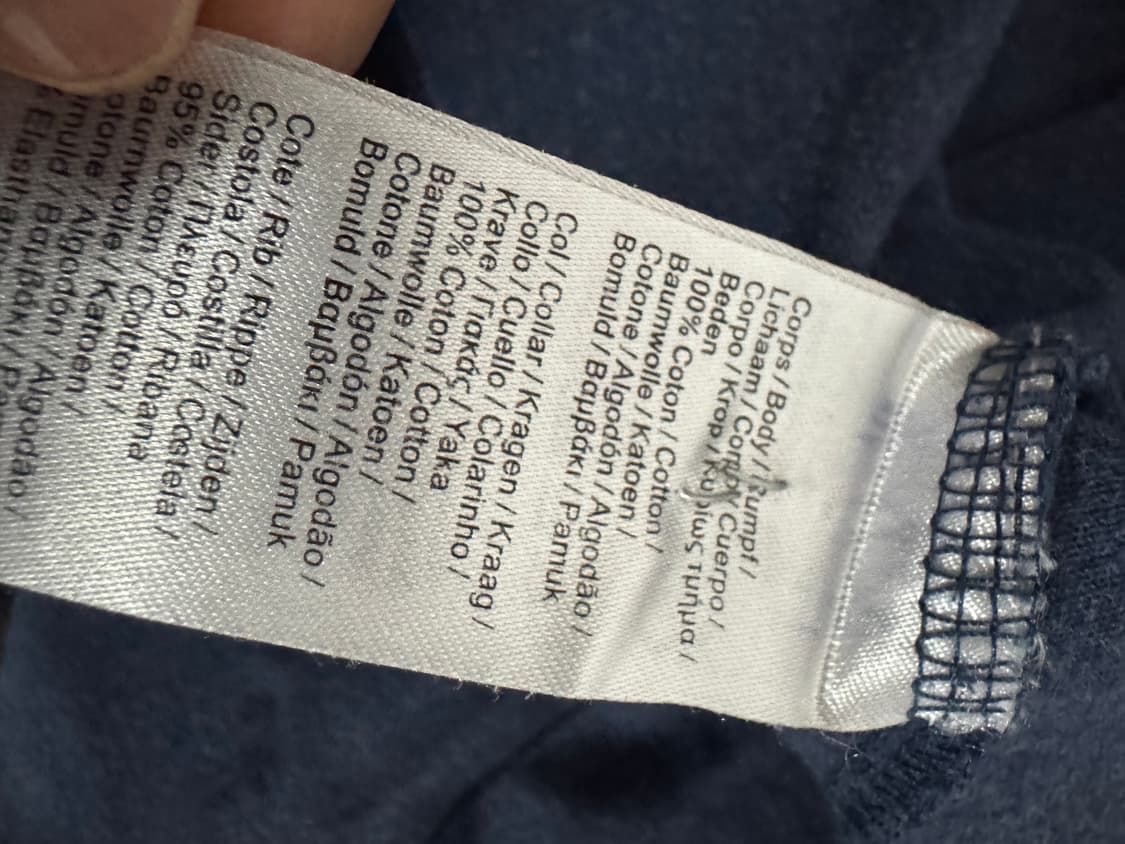 라코스테 커스텀 핏 네이비 긴팔 티셔츠 상품이미지4