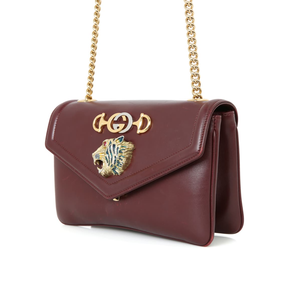 구찌 주미 타이거 체인 크로스 미니숄더백 버건디 537243 상품이미지2