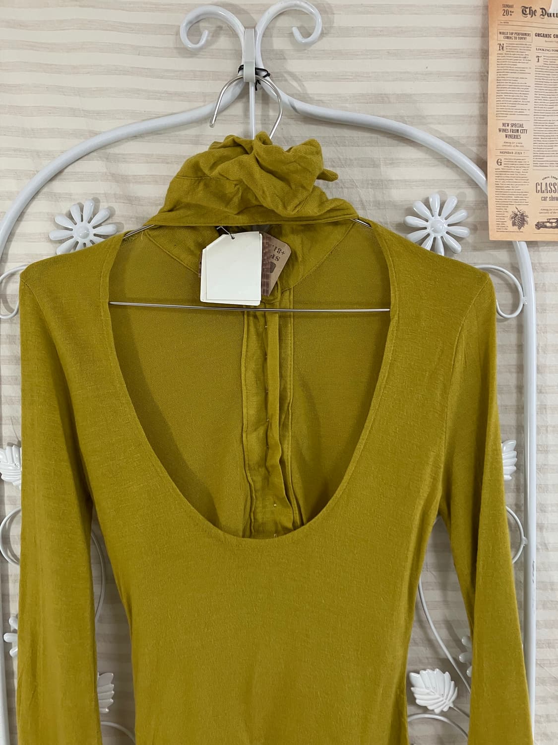 빈티지 옐로우 버튼 백포인트 블라우스 935 y2k 스트릿 갸루 펑키 일 상품이미지4