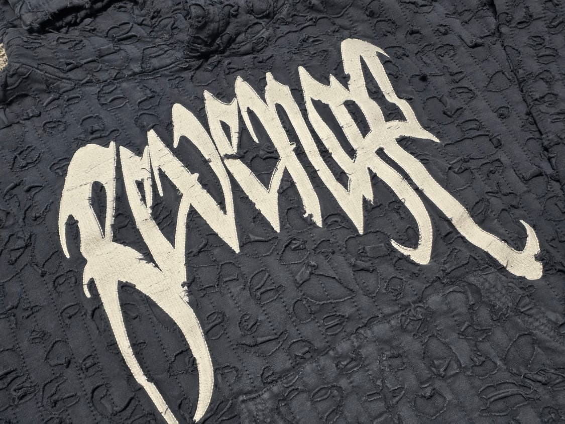 [M] REVENGE 리벤지 아치 로고 자수 후드 네이비 화이트 상품이미지4