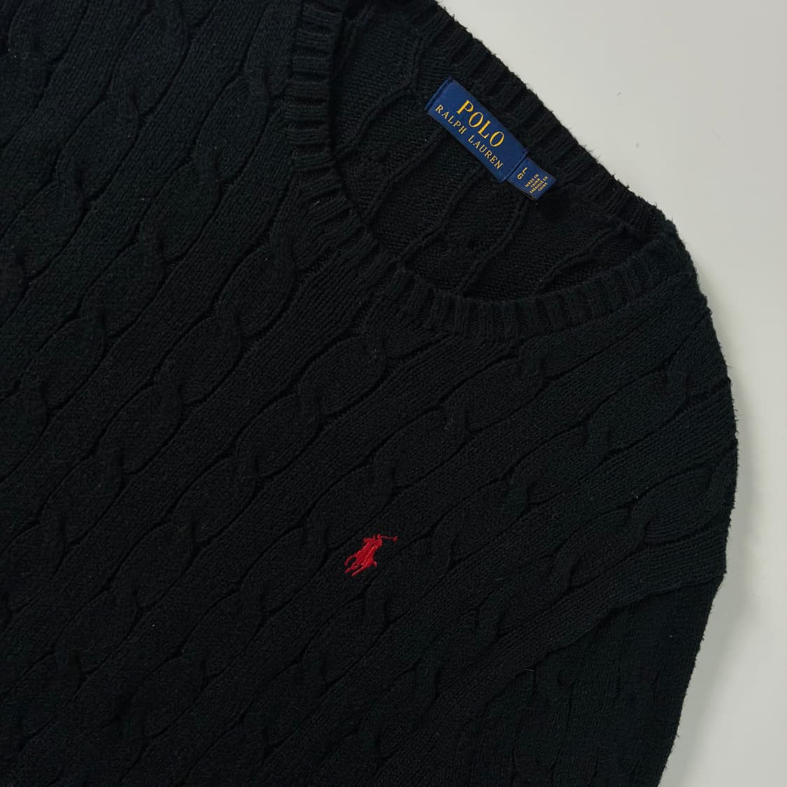 Polo 폴로 랄프로렌 신형 블랙 케이블 라운드 니트 상품이미지3