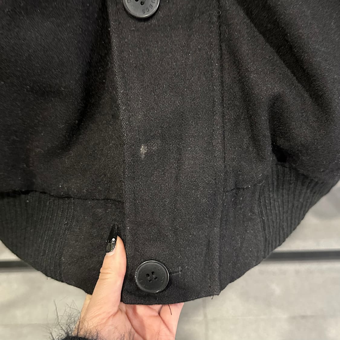 GUESS 게스 밀리터리 블루종 울 자켓 견장 디테일 블랙 상품이미지7