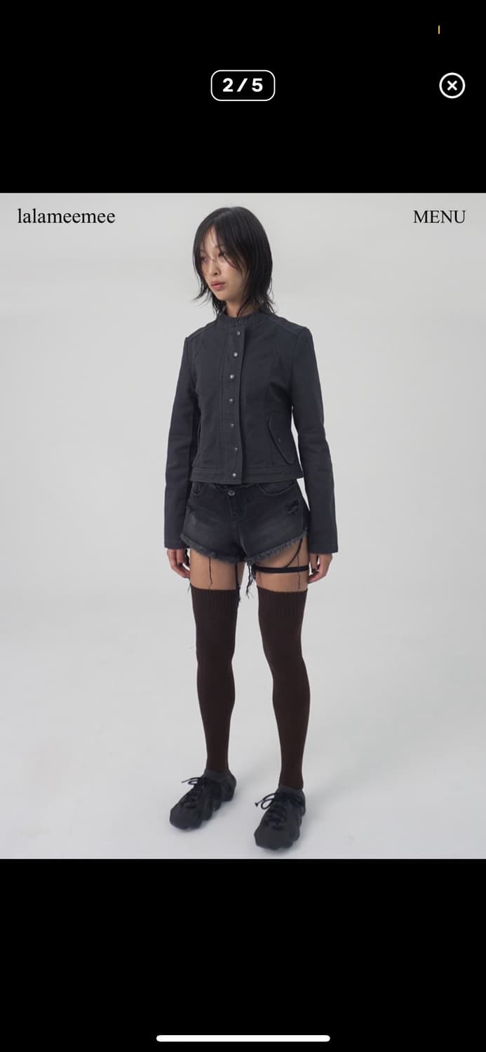 라라미미 washed biker jacket 상품이미지2
