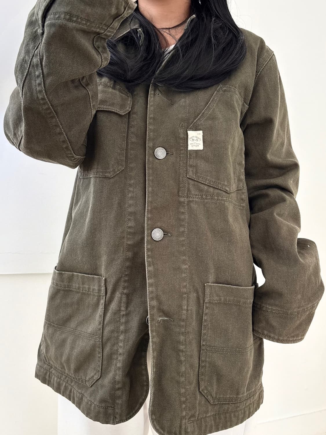 후아유 카키 데님 자켓 상품이미지3