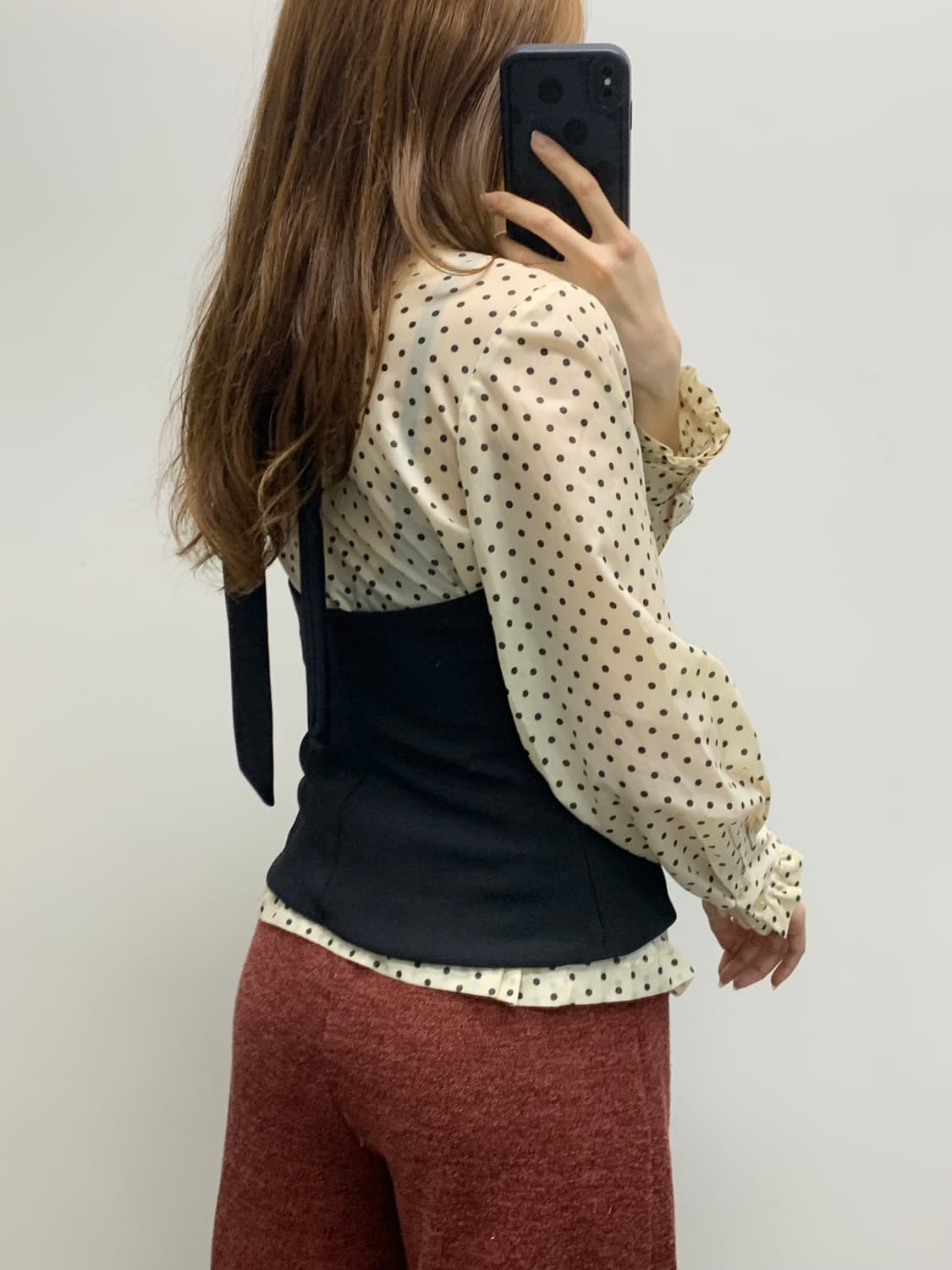 도트 프릴 블라우스 상품이미지2