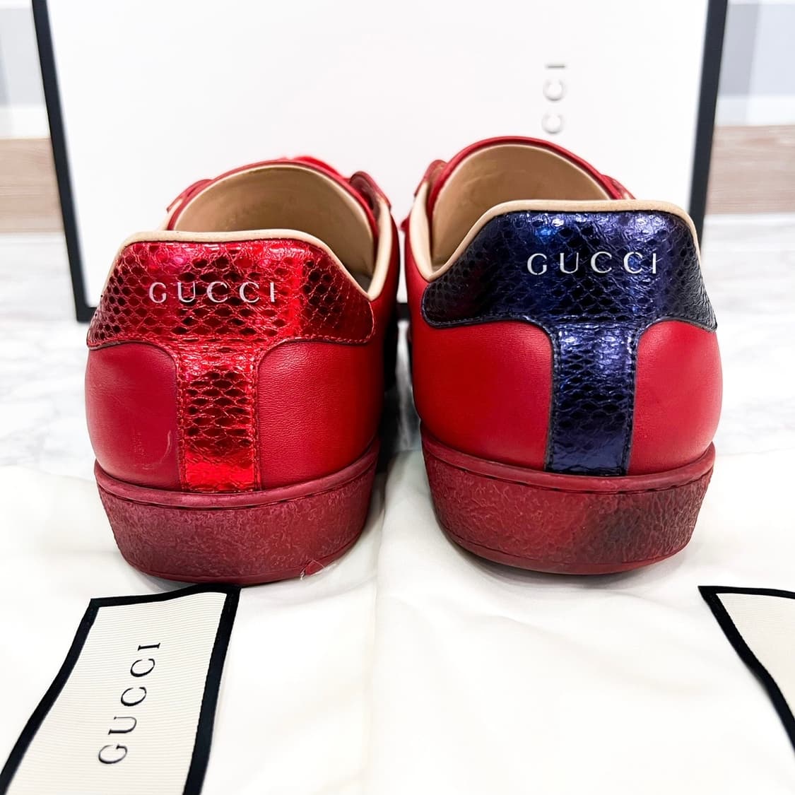 [UK8] 구찌 에이스 꿀벌 스니커즈 레드 상품이미지6