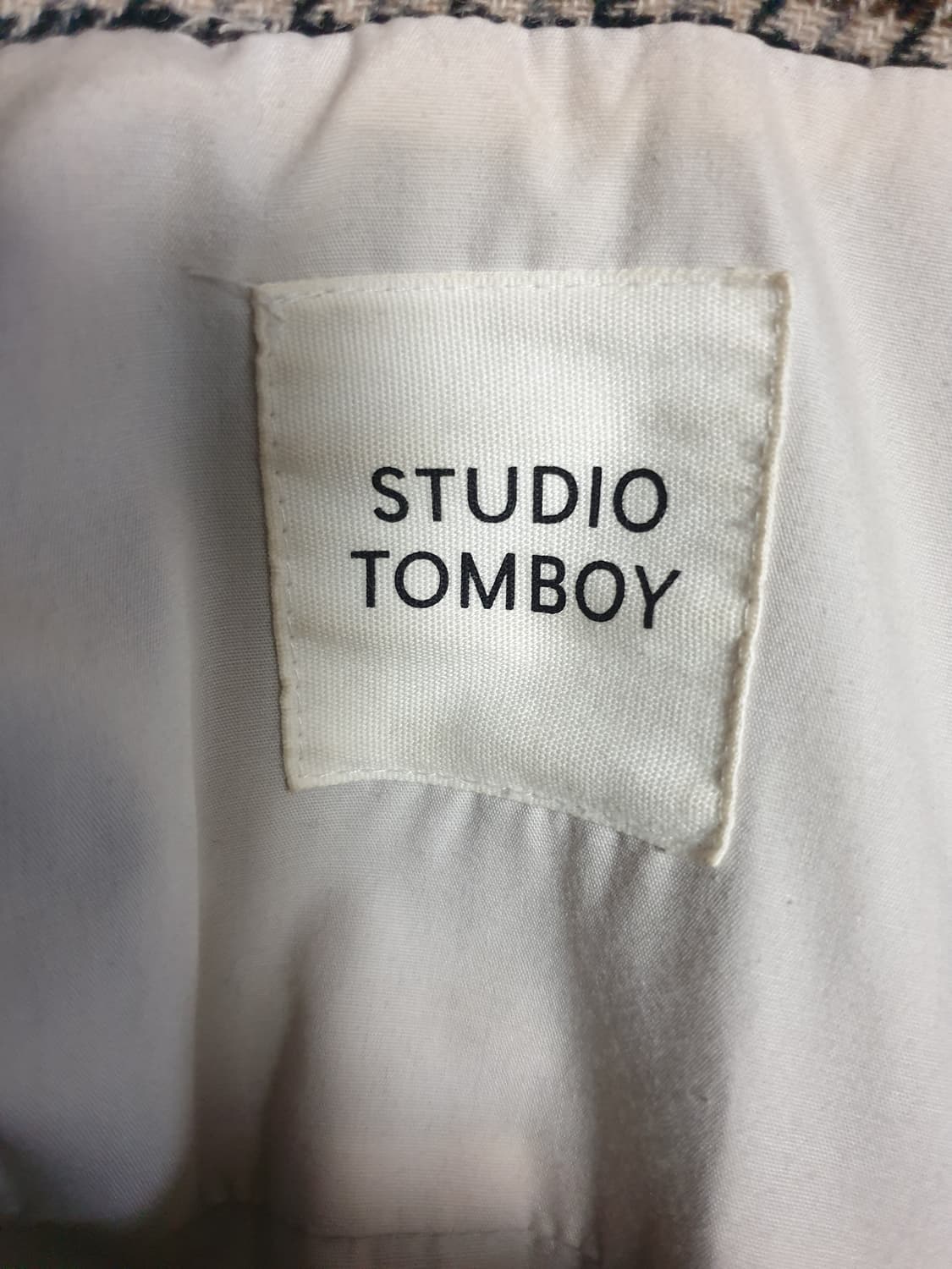 스튜디오톰보이 하운드 투스 체크 울 롱코트 (F) 상품이미지5